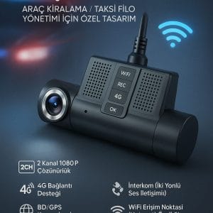AnkaBlink Mini HD Çift Lensli 4G Sim Kartlı Araç Kamerası – GPS & WiFi Destekli